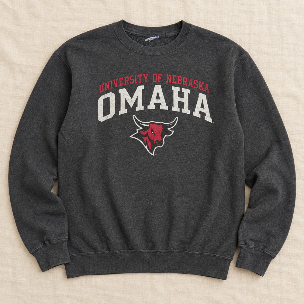Nebraska Omaha Mavericks Crewneck Sweatshirt Gray College Size Unknown